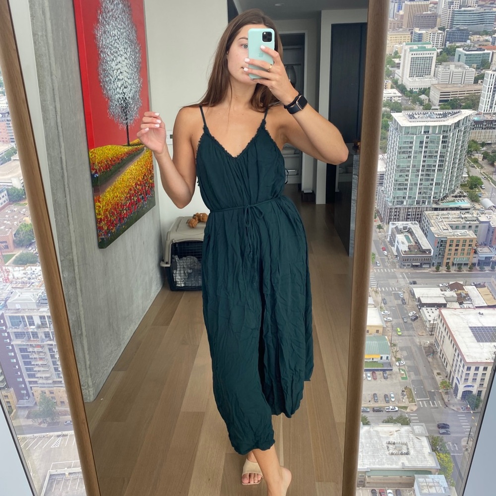 Urban Outfitters Dark Green, Wide Leg Jumpsuit